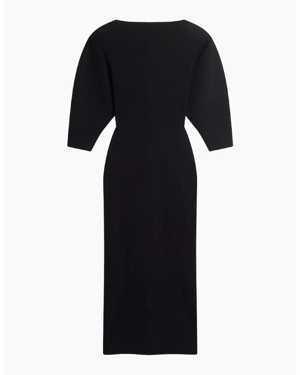 Ted Baker Black Vanitha Sculptured Rib Knitted Maxi Dress