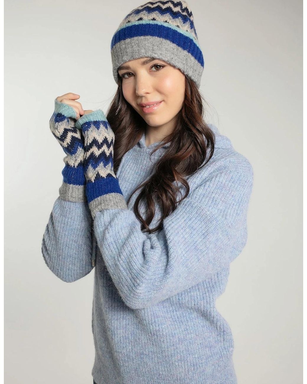 Nooki Design Blue Dora Chevron Beanie