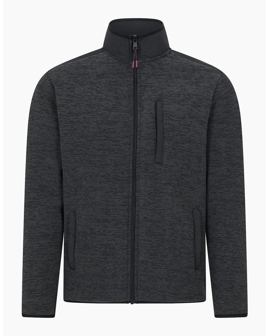Mountain Warehouse Gray Hayfield Faux Fur Lined Full Zip Fleece Top for men