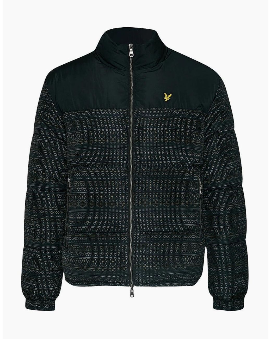Lyle & Scott Black Lyle & Scott Fair Isle Reversible Puffer Jacket