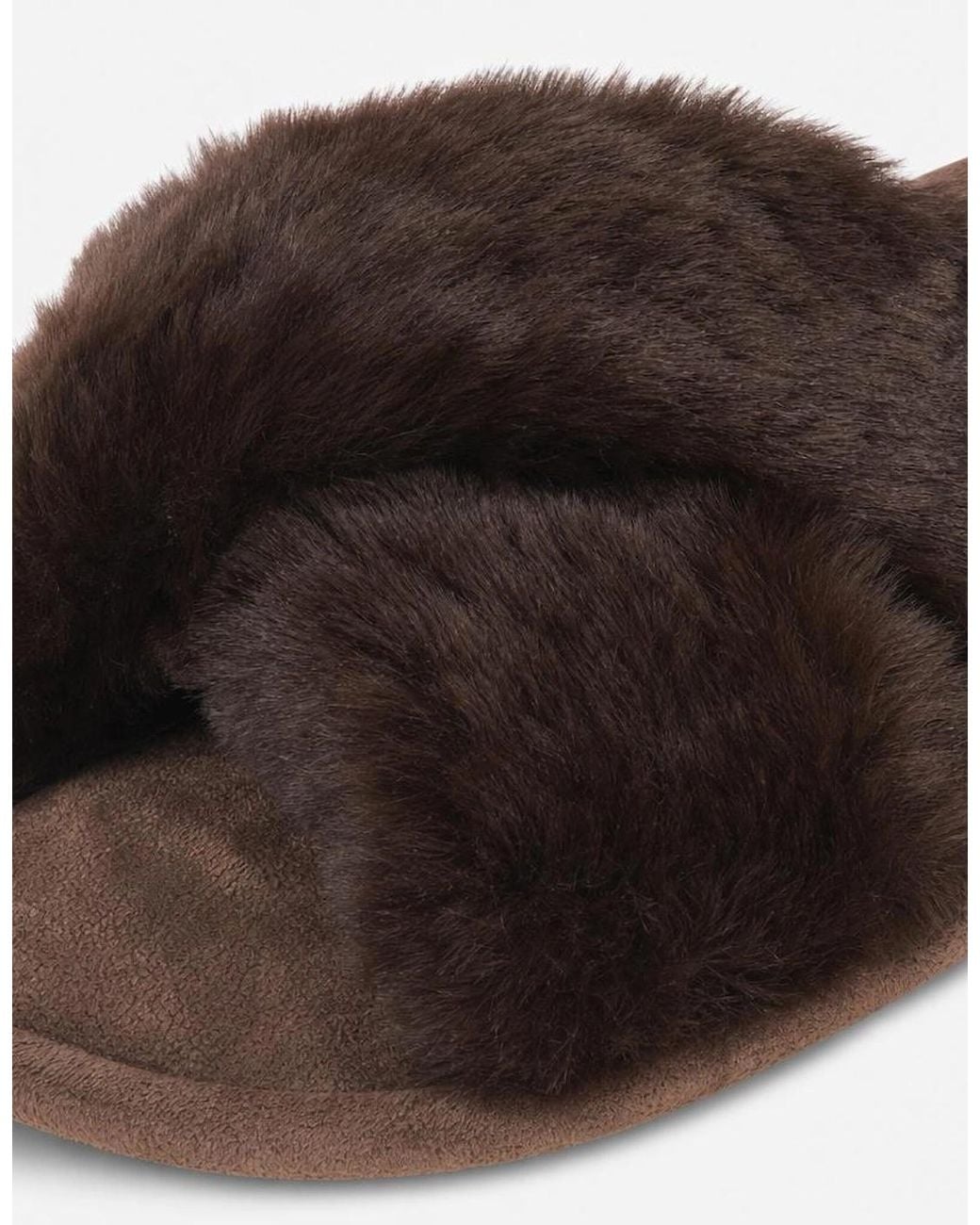 Totes Brown Toasties Cross Fur Slider Mules Chocolate