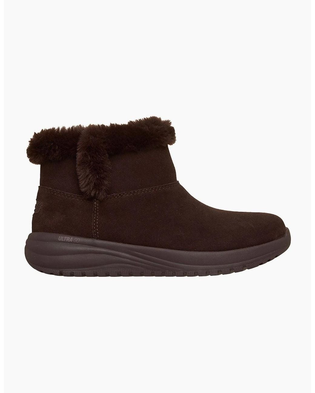 Skechers Brown On-The-Go Stellar Cozy Step Leather Winter Ankle Boots