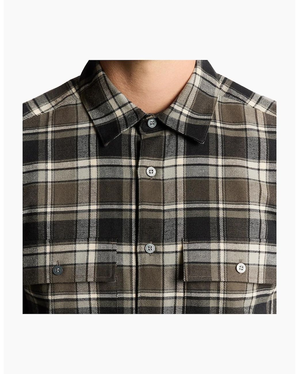 Lyle & Scott Black Brushed Cotton Check Shirt for men