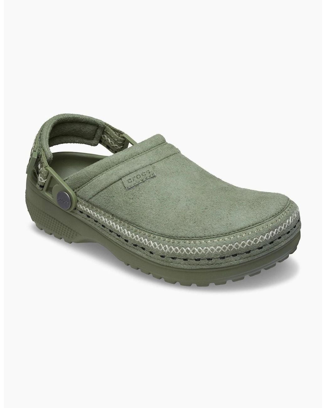 CROCSTM Green Classic Crafted Stitch Textile Blend Cargo Clogs