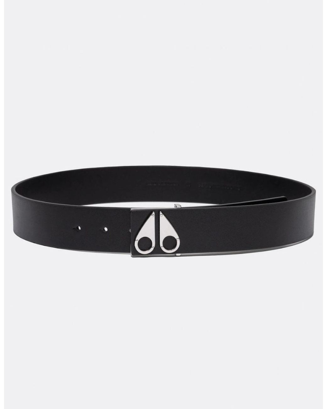 Moose Knuckles Black Logo Icon Belt for men