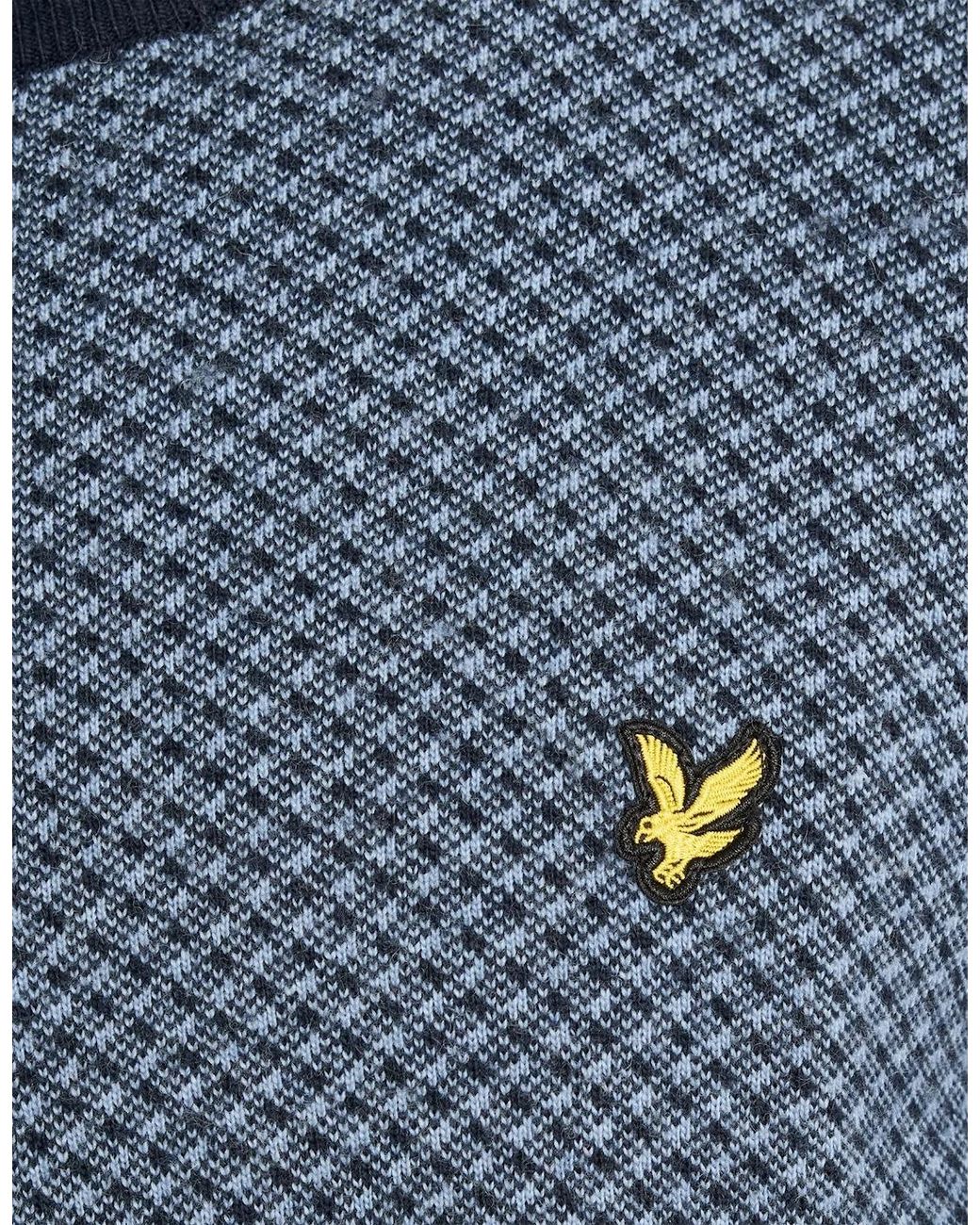 Lyle & Scott Blue Cashmere Blend Crew Neck Jumper for men