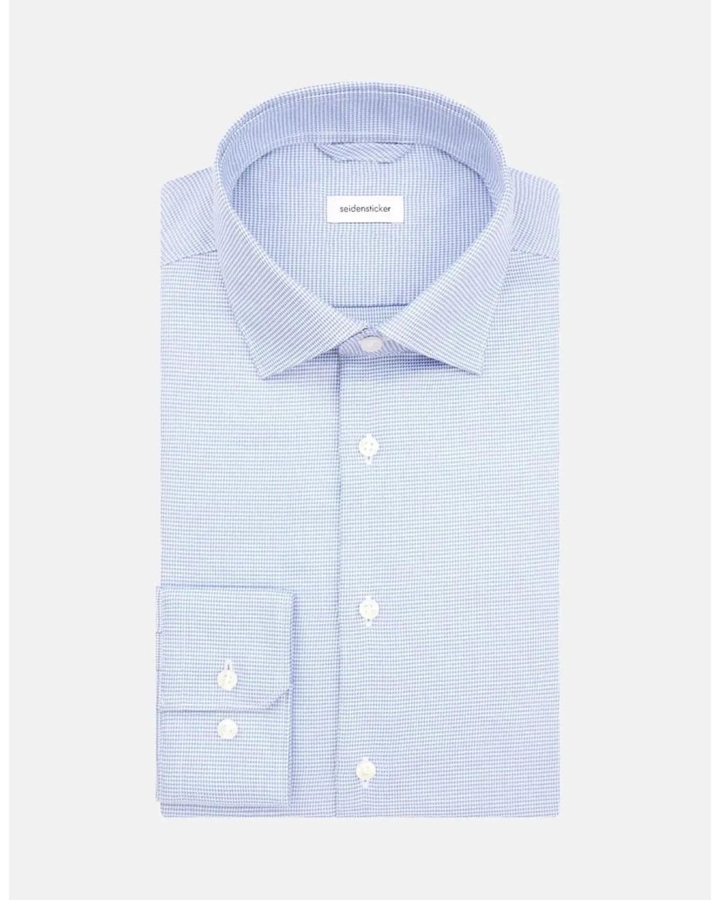 Seidensticker Blue Slim Fit No Iron New Kent Structured Business Shirt Light for men