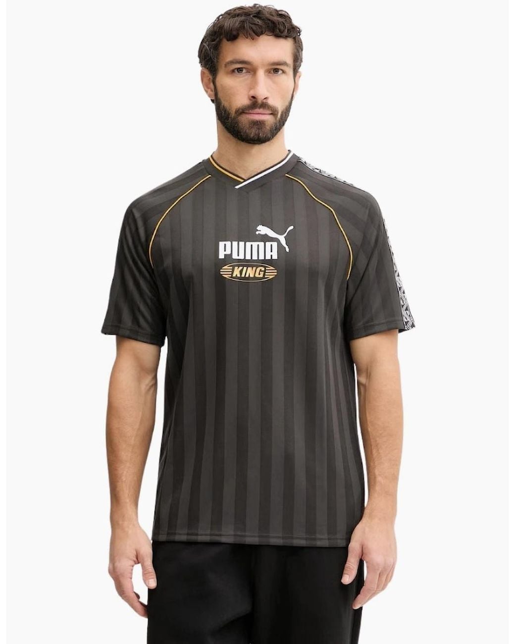 PUMA Black Kind Relaxed Football Jersey Top for men