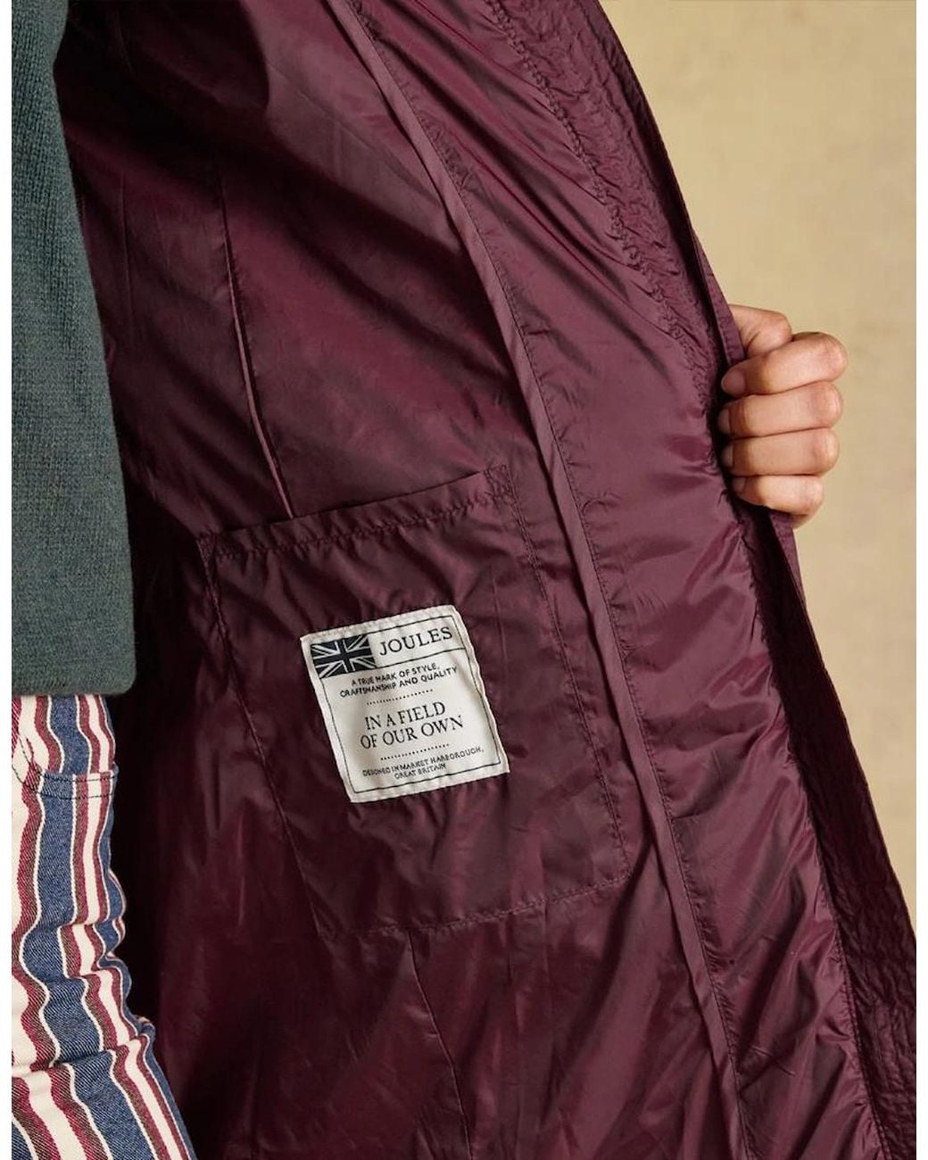 Joules Red Moorsdale Puffer Jackets Port