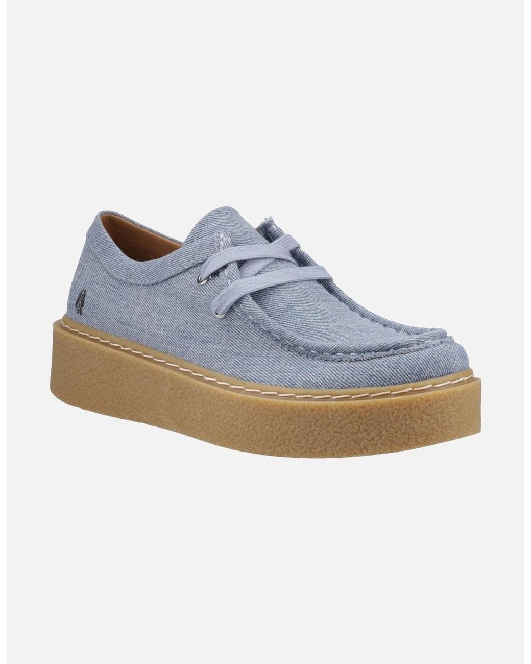 Hush Puppies Blue Bridie Textile Mocc Toe Shoes