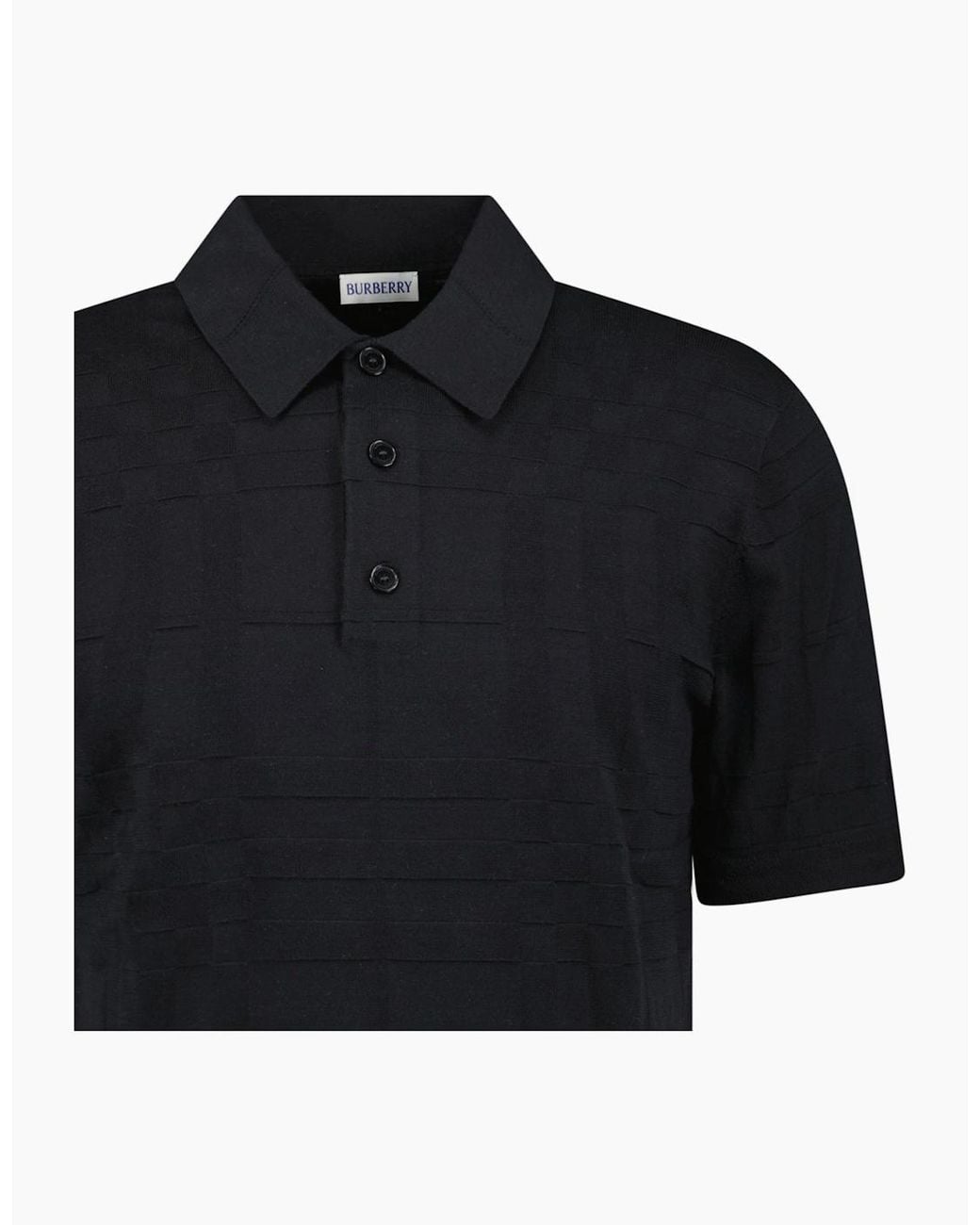 Burberry Black 'Kieran' Knit Polo-Shirt for men