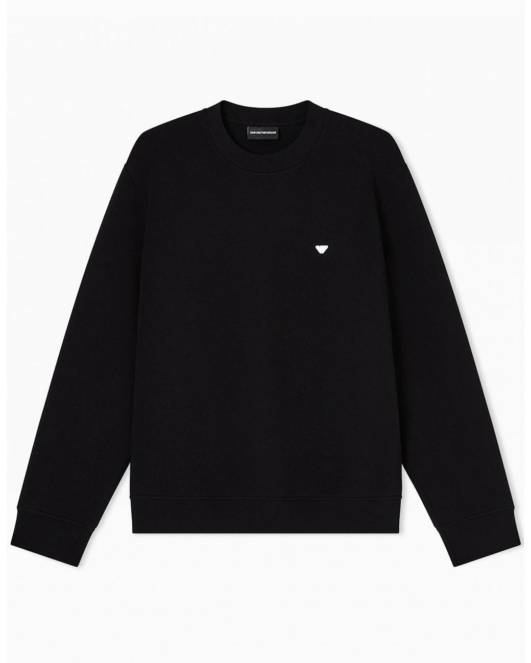 Emporio Armani Black Double-Jersey Branded Sweatshirt for men