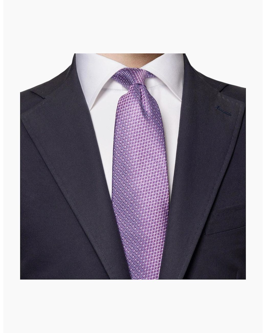 Eton of Sweden Purple Three Colour Micro Print Silk Tie 79 for men
