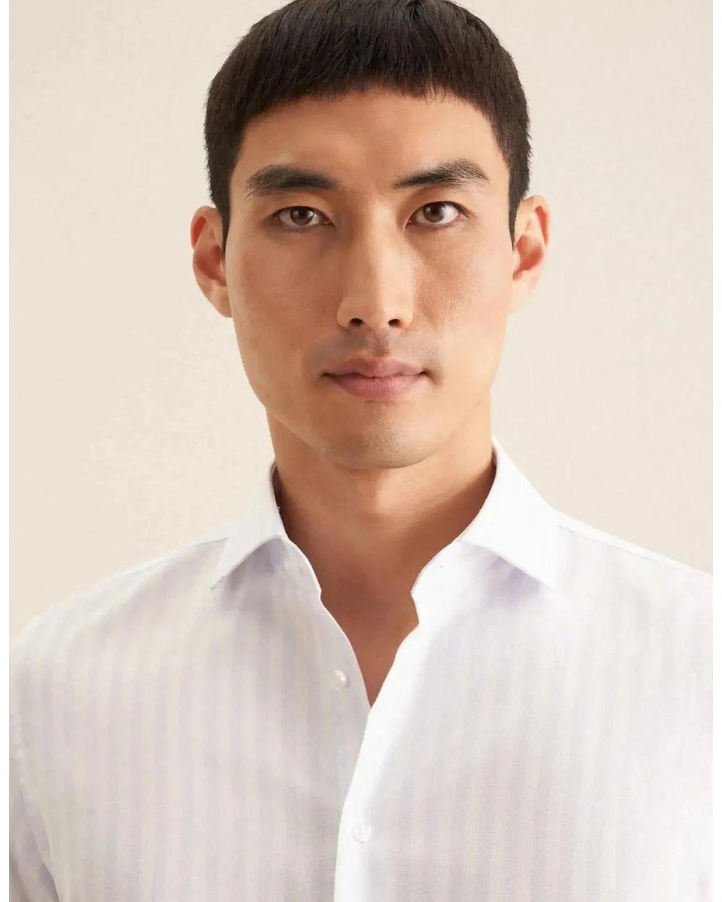Seidensticker White Slim Fit No Iron Spread Kent Structured Stripe Business Shirt Light for men