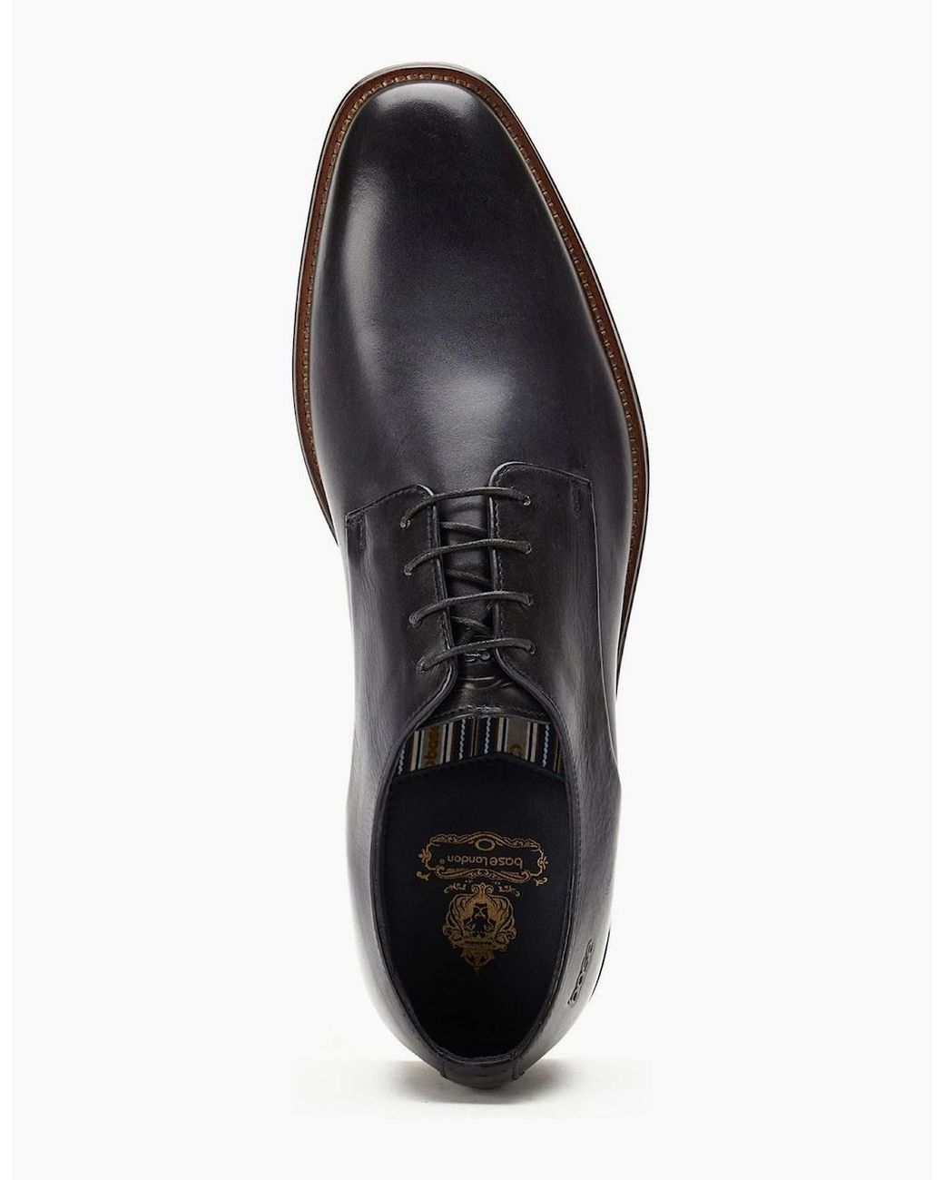 Base London Black London Marley Derby Leather Lace-Up Shoes for men