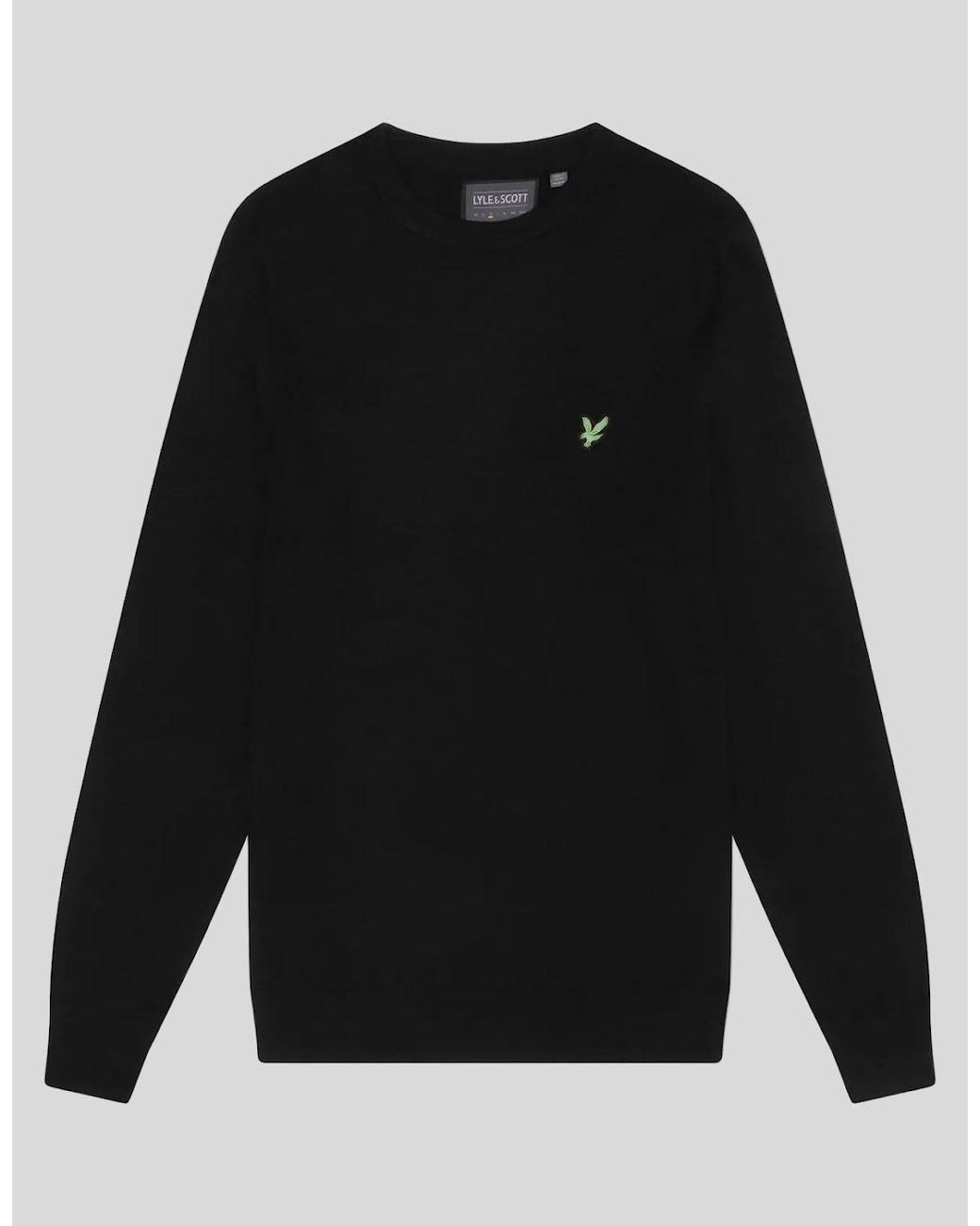 Lyle & Scott Black Eagle Cotton Blend Crew Neck Sweatshirt for men
