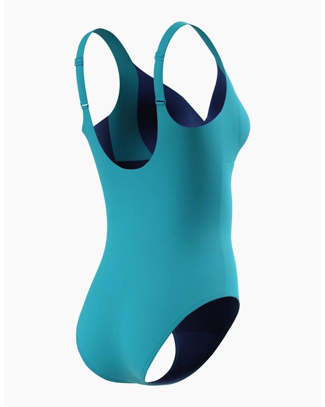 Speedo Blue Ladies Solid One Piece Swimsuit