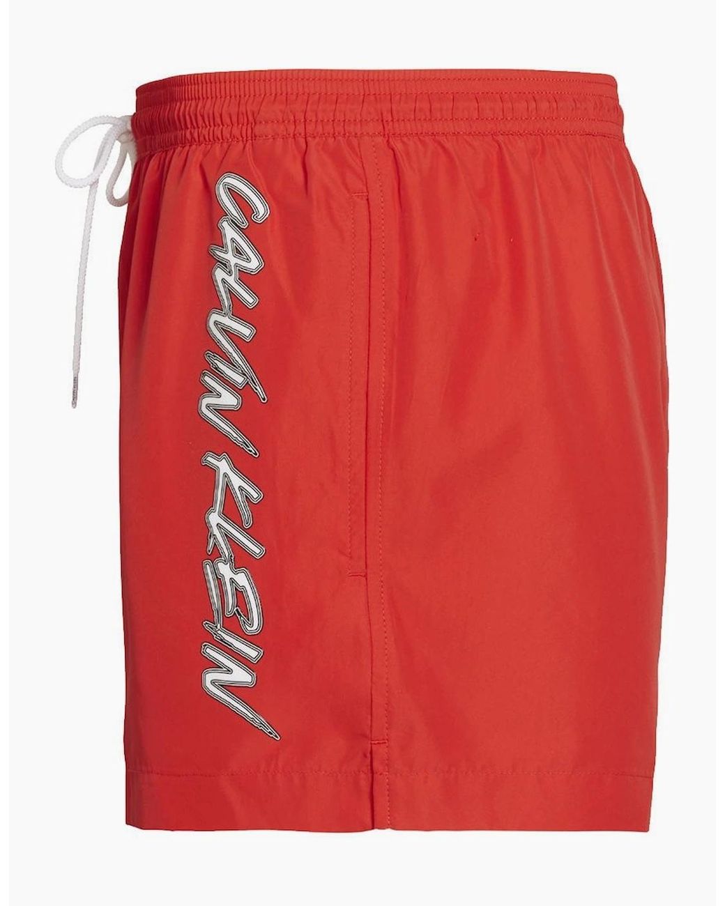 Calvin Klein Red Ck Wave Short Drawstring Swim Shorts, High Risk for men
