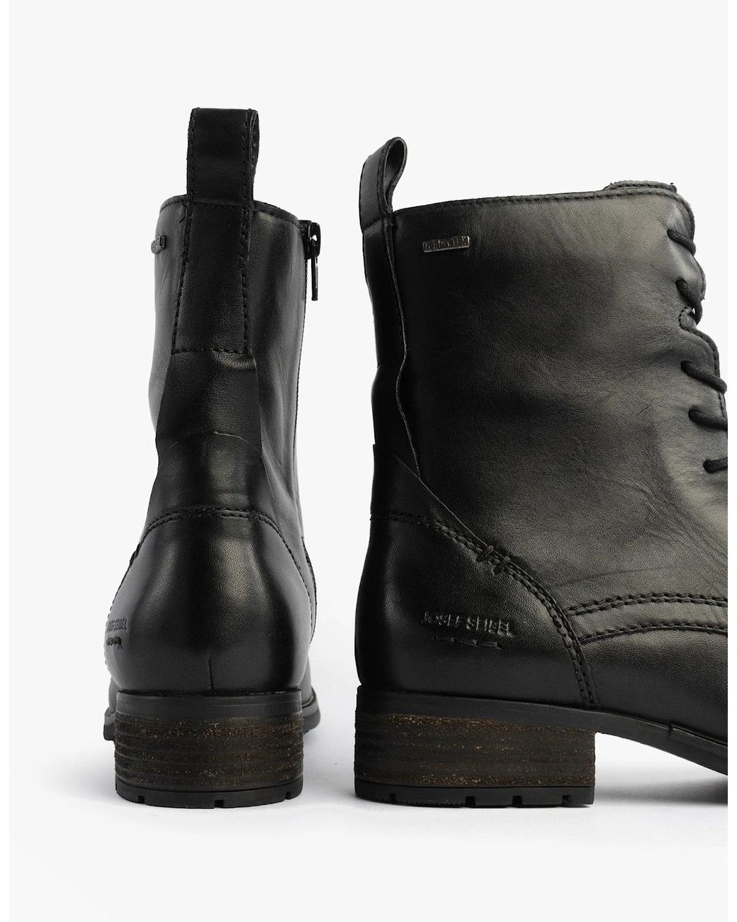 Josef Seibel Black Kate 50 Waterproof Lace Up Boots
