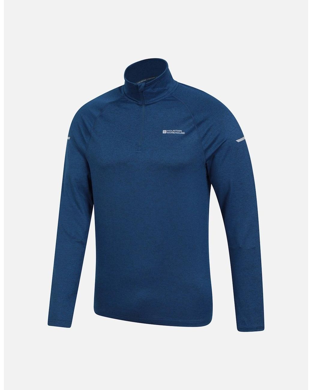 Mountain Warehouse Blue Echo Melange Recycled Half Zip Midlayer for men