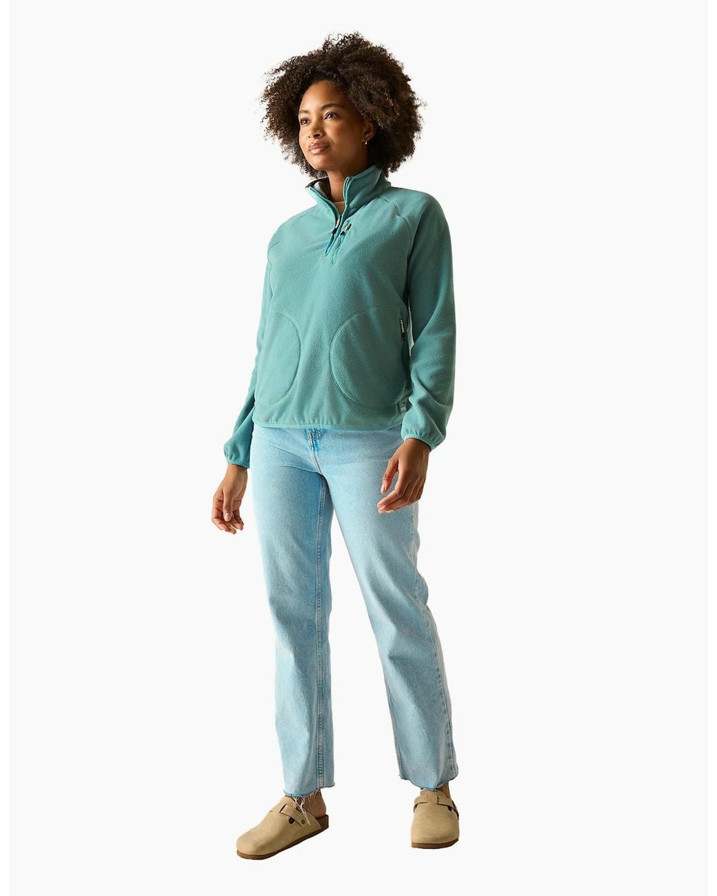 Regatta Green Ladies Frankie Quarter Zip Fleece Top