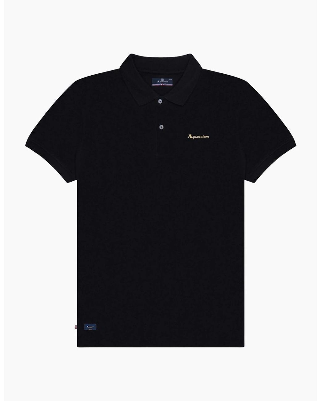 Aquascutum Black Active Cotton Polo Dry-Fit Polo Shirt for men