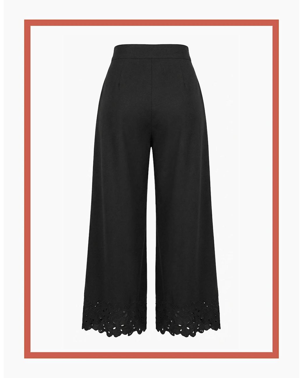 Nooki Design Black Sirena Embroidered Cutwork Trouser