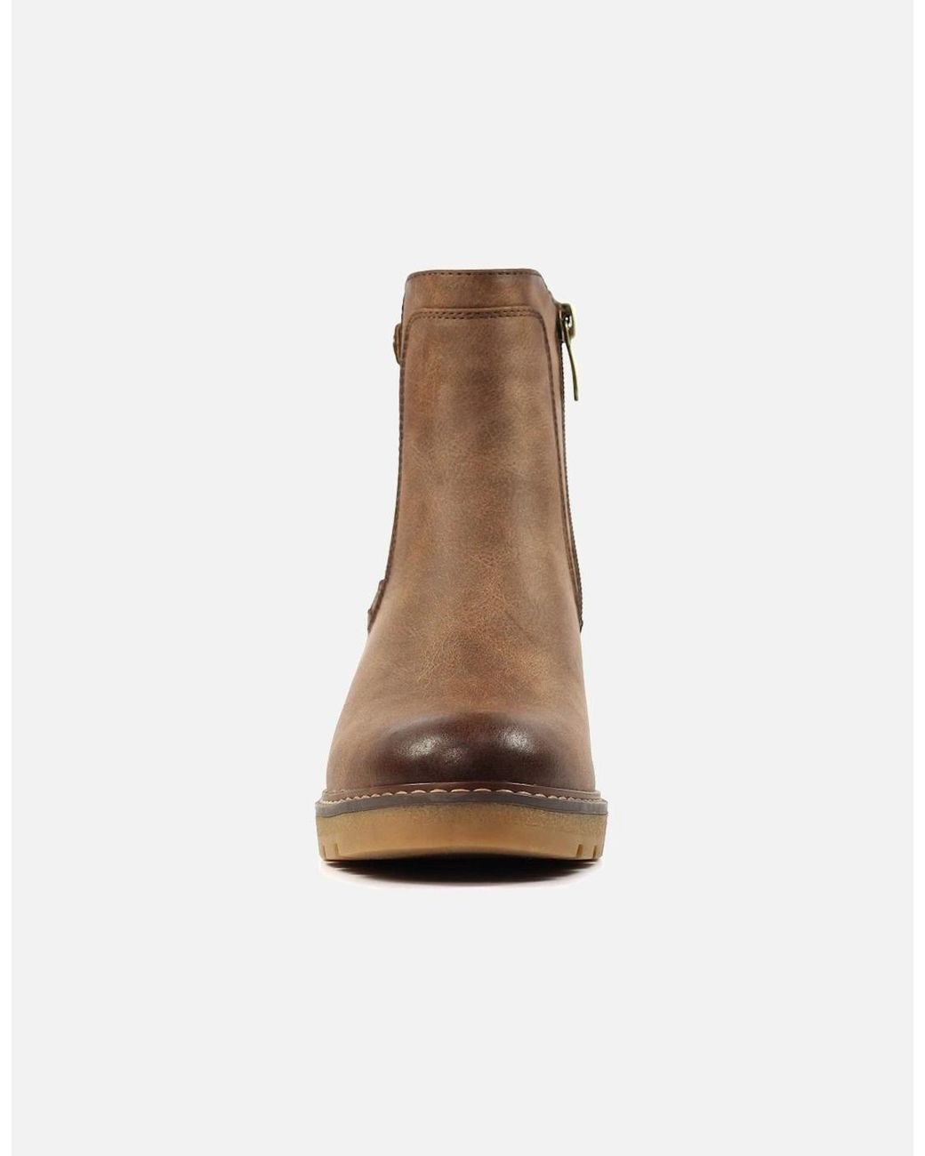 Lunar Brown Connie Wedge Ankle Boots