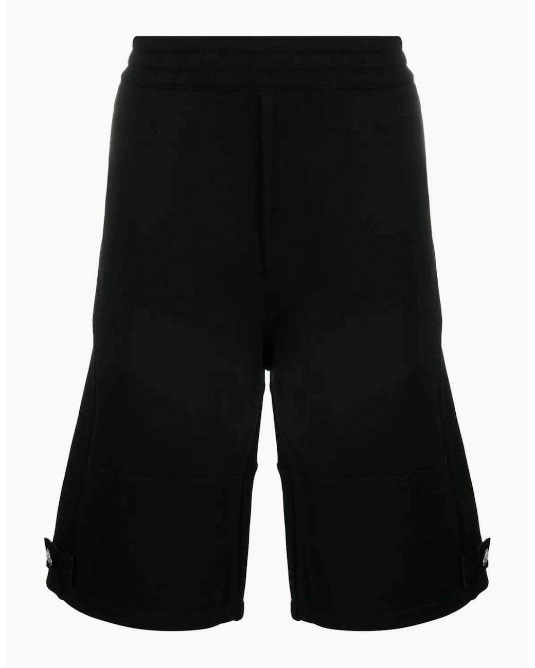 McQueen Black Seal Logo Jersey Shorts for men