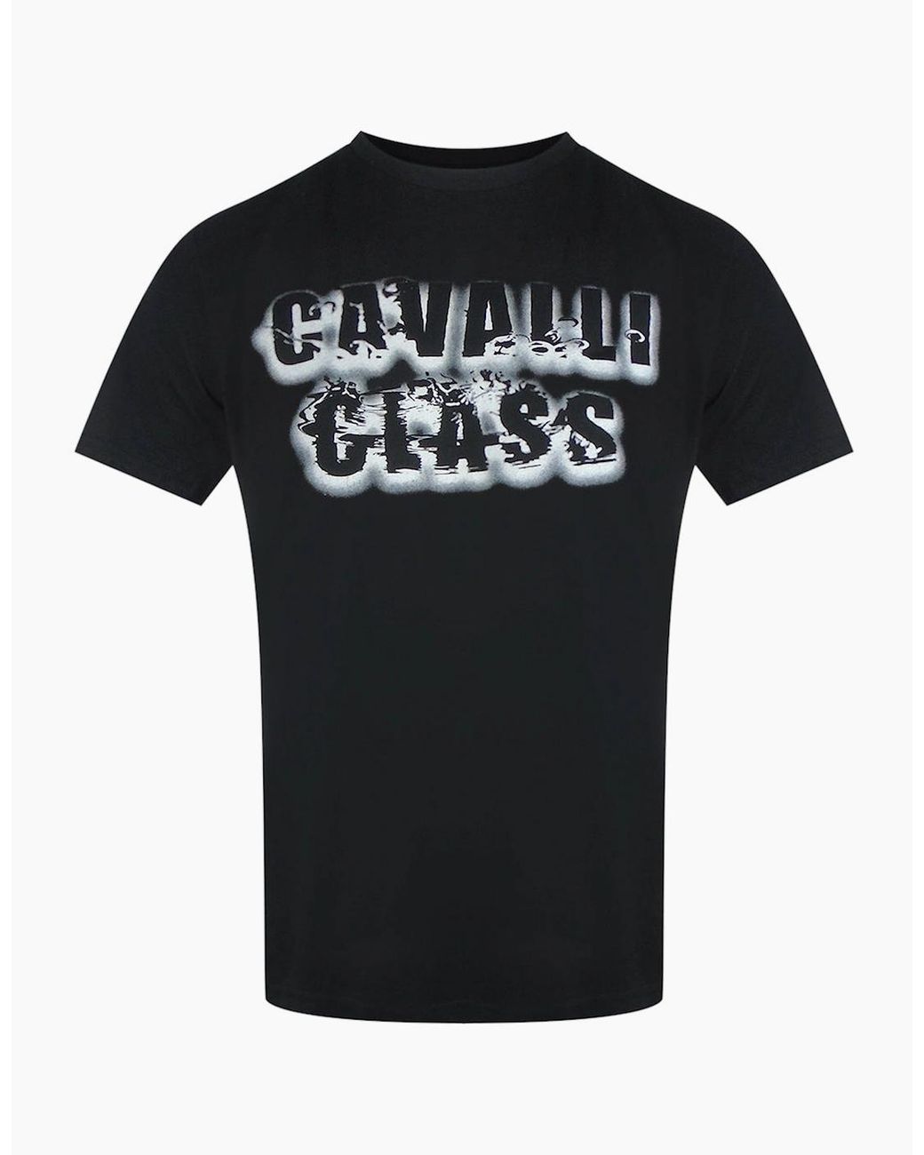 Roberto Cavalli Black Cavalli Class Smoke Bold Logo T-Shirt for men
