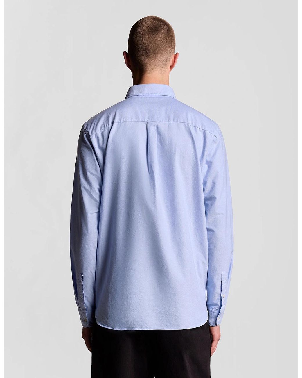 Lyle & Scott Blue Cotton Button Down Oxford Shirt for men