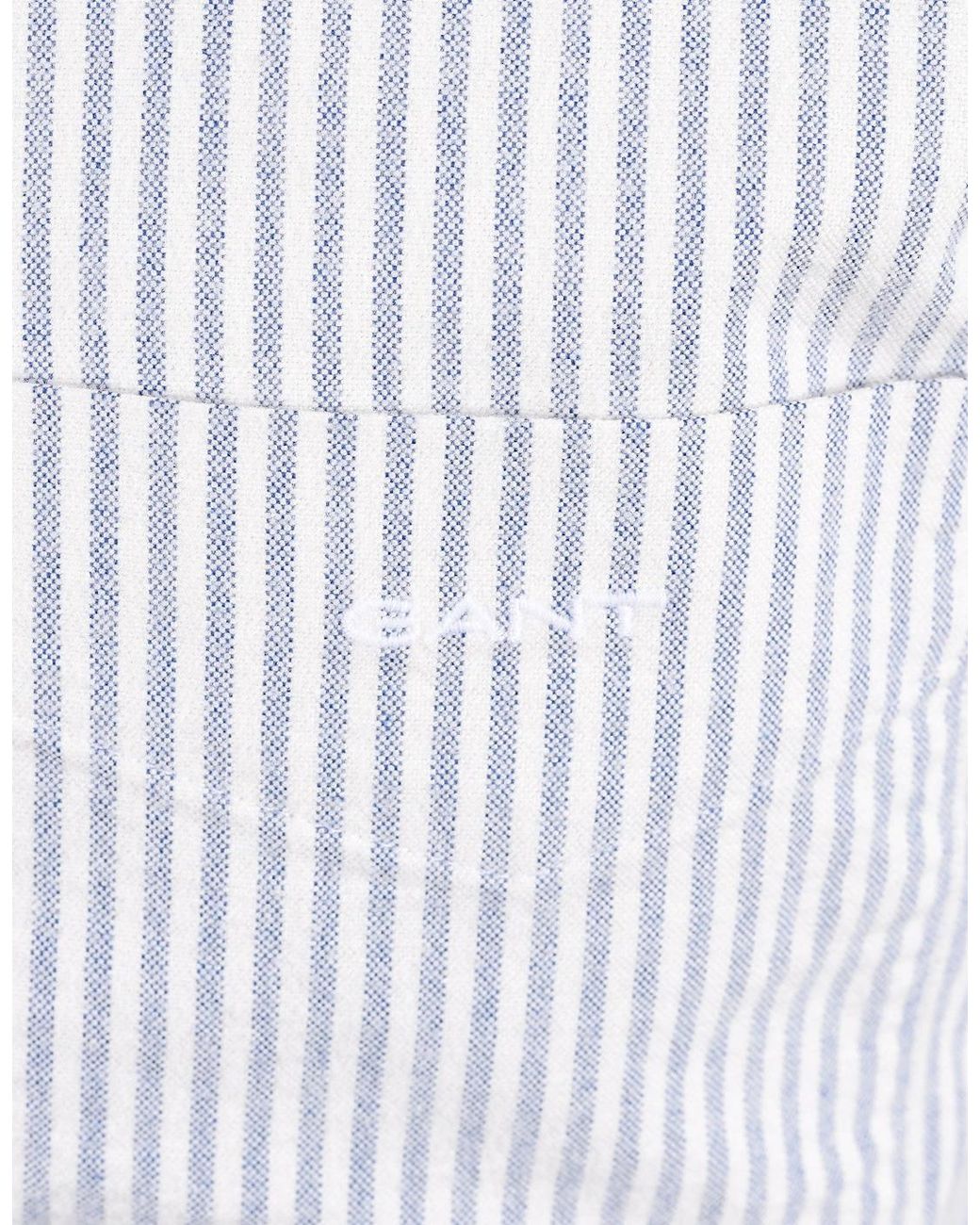 Gant Blue Reg Fit Brushed Oxford Stripe Shirt Crisp for men