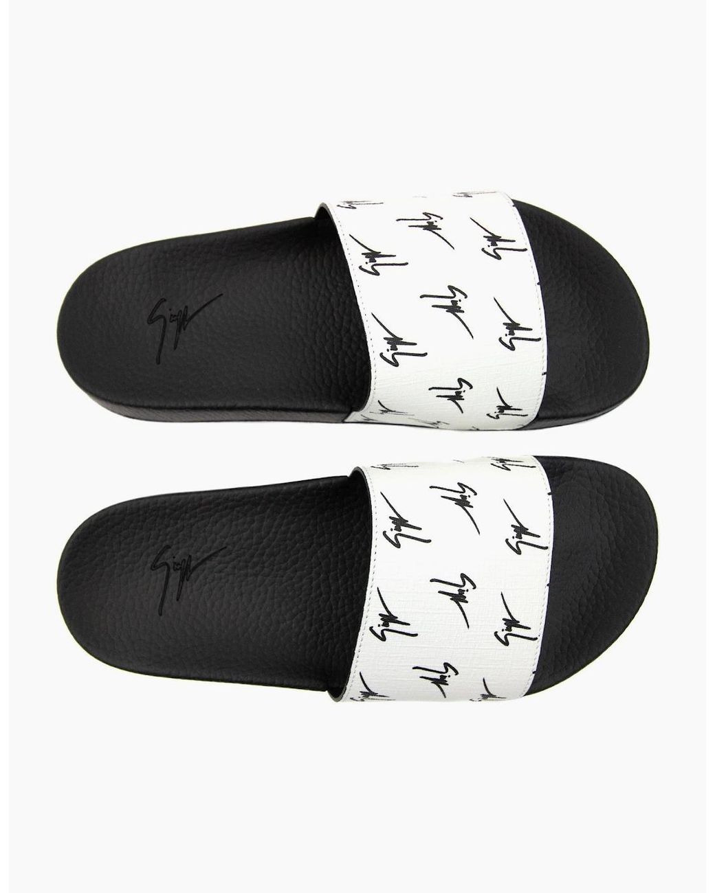 Giuseppe Zanotti Black Burel 10 Logo Sliders for men