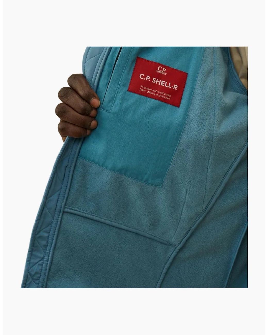 C P Company Blue Shell-R Goggle Jacket for men