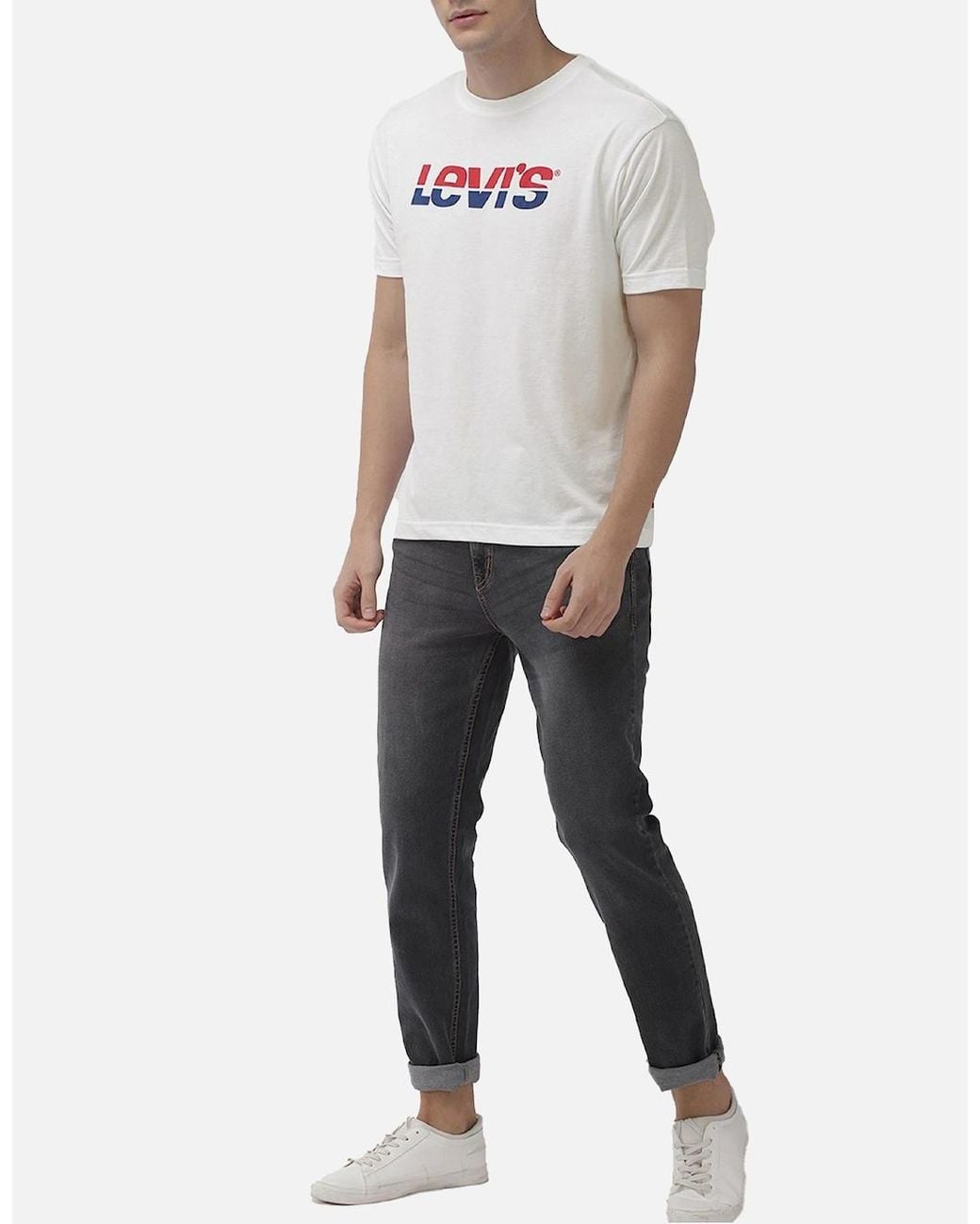 Levi's Gray Levi's T Shirt Casual Cotton Summer Top for men