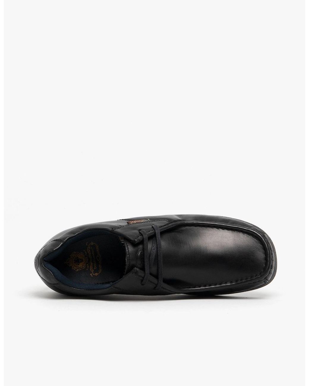 Base London Black Event Leather Moccasin Shoes