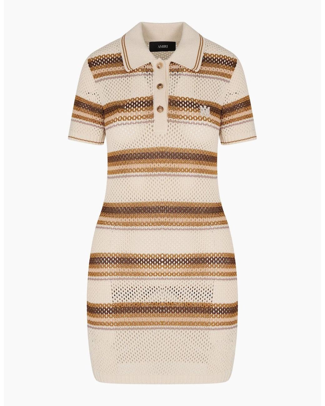 Amiri Natural Ma Striped Polo Mini Dress