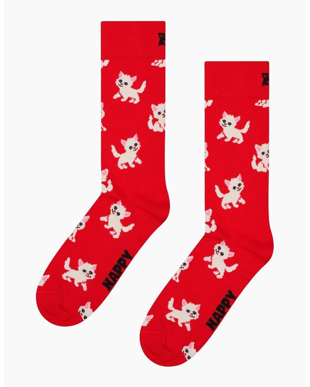 Happy Socks Red Kitten Socks