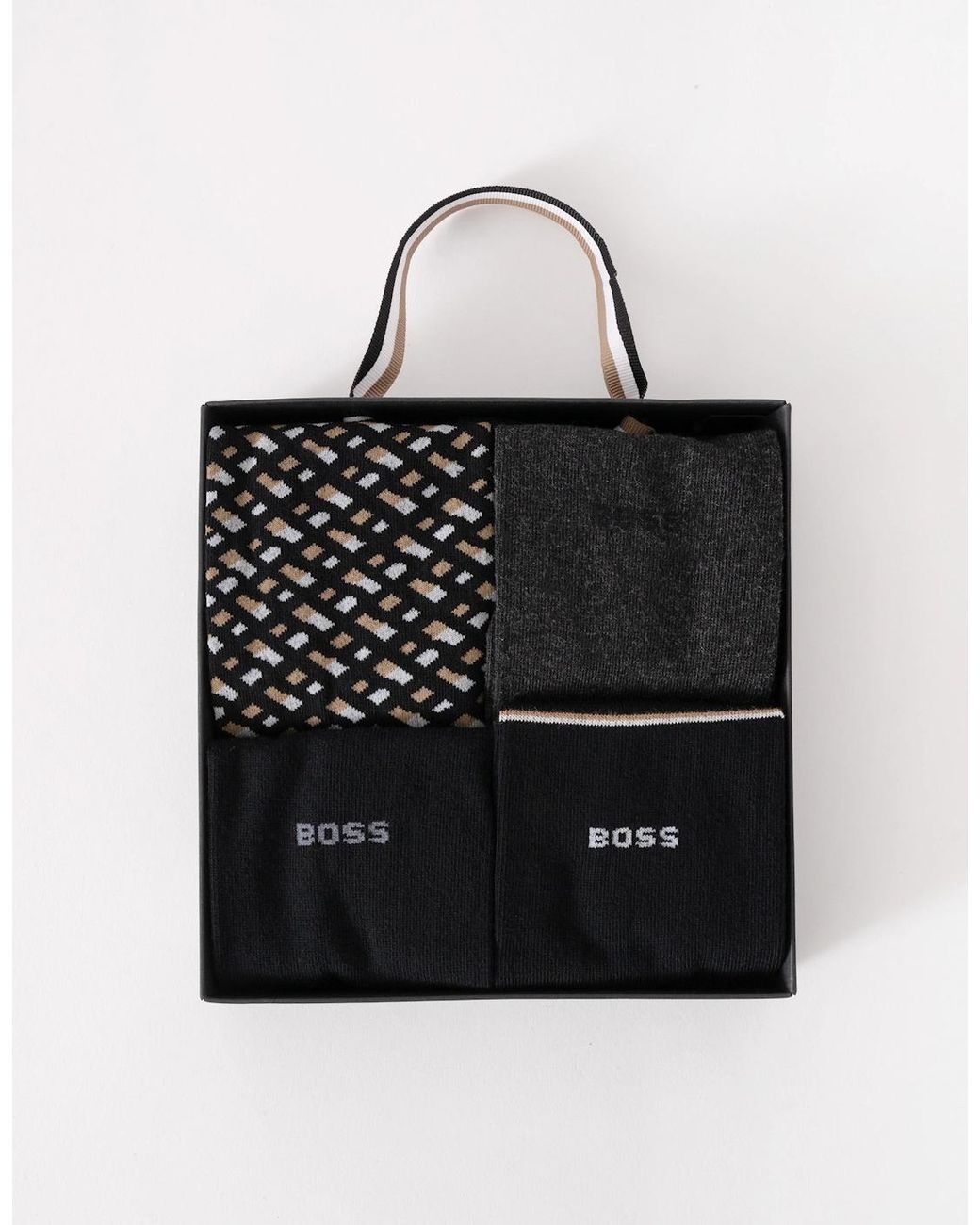 Boss Black Boss Monogram 4 Pack Sock Gift Set for men