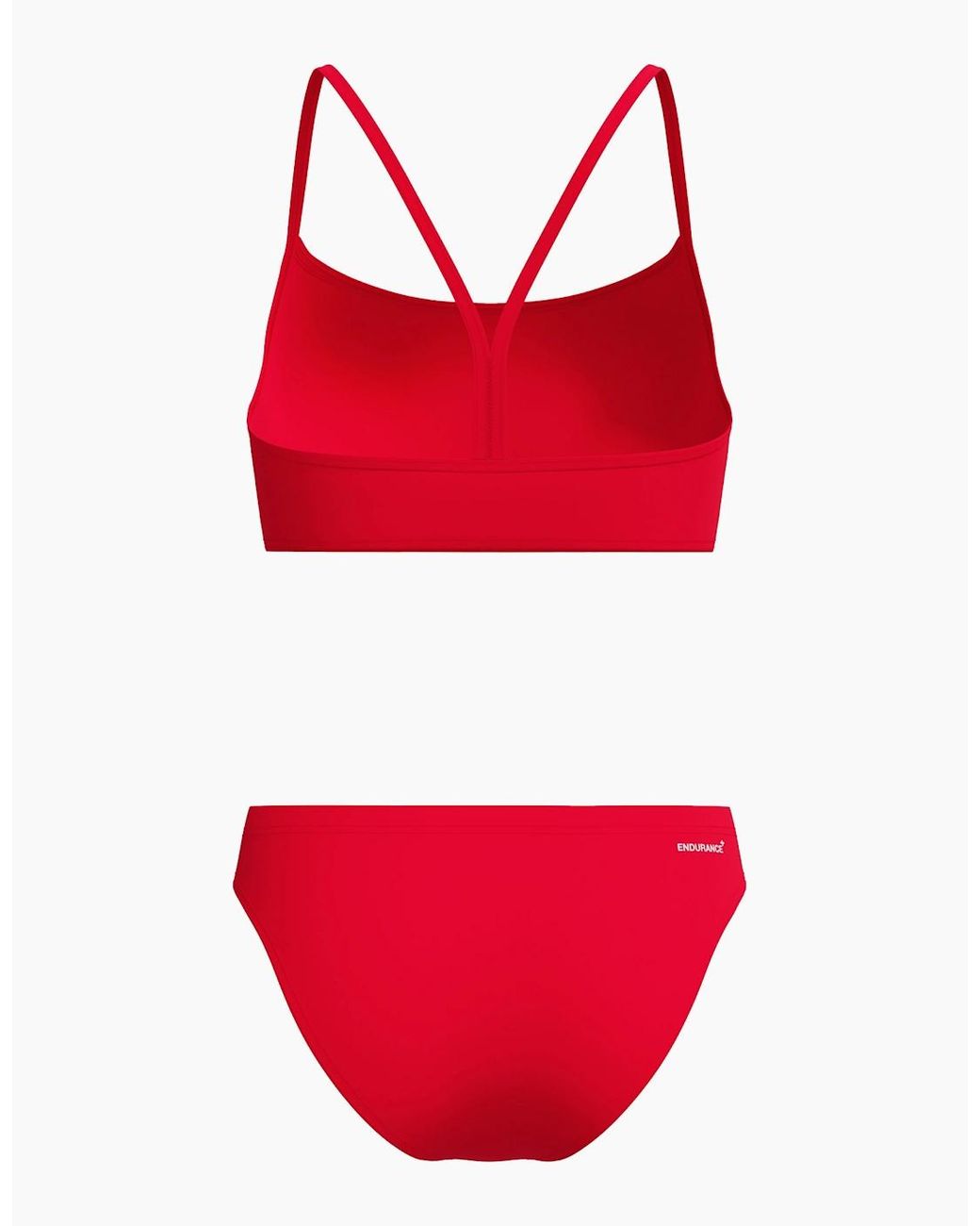 Speedo Red Ladies Logo Endurance+ Thin Strap Two-Piece Swimsuit