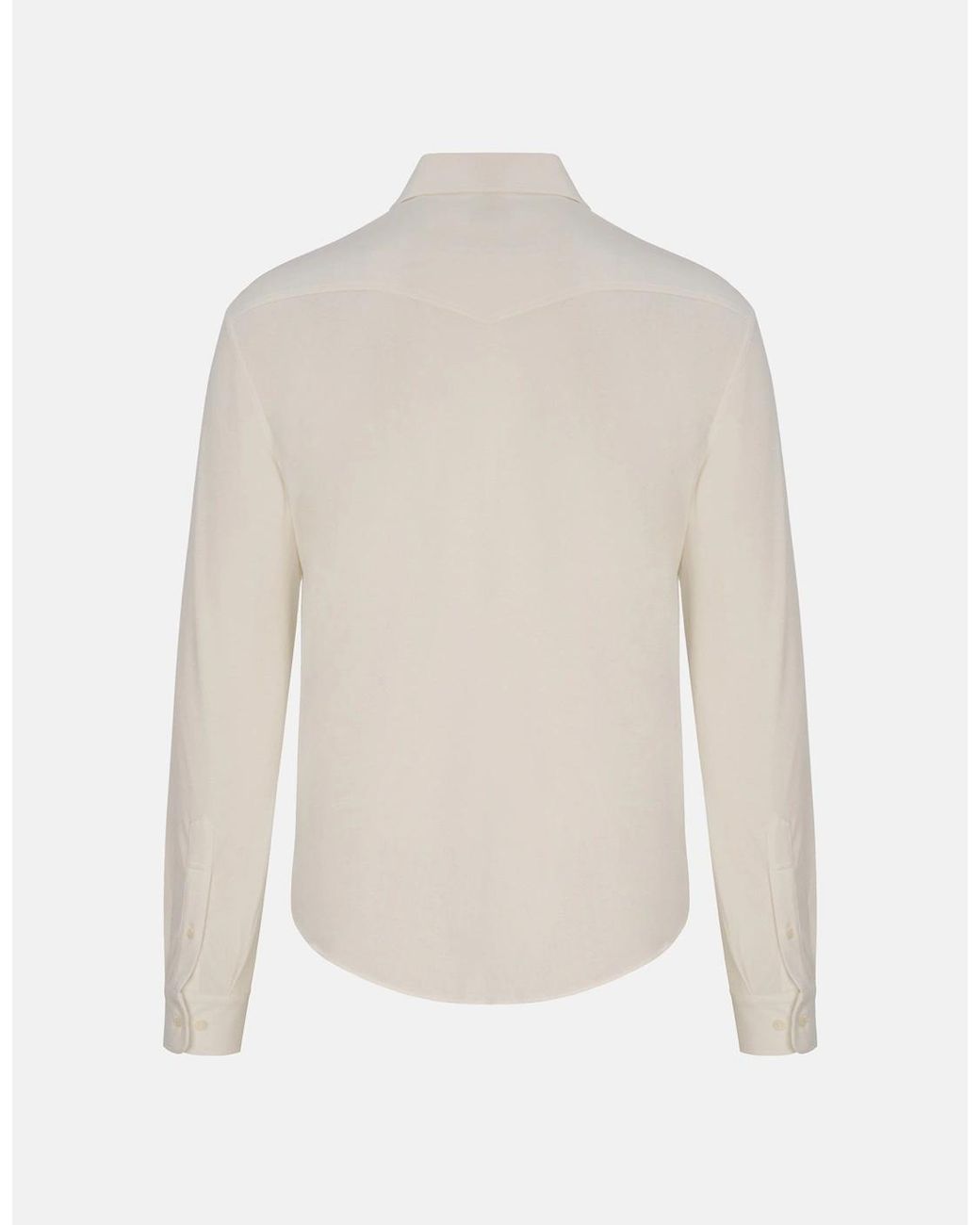 Brunello Cucinelli White Western Cotton Shirt Cream for men