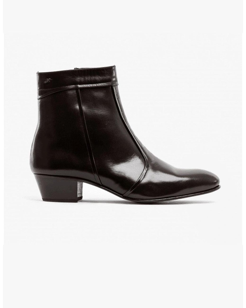Club Cubano Black Emmanuel Smooth Leather Cuban Heel Boots for men