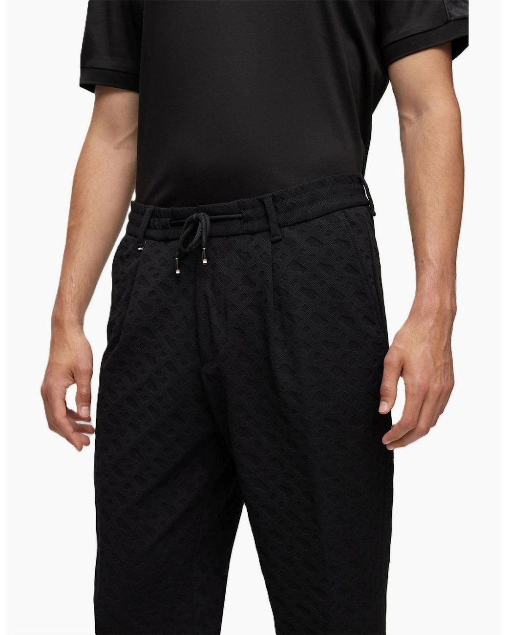 Boss Black Perin Slim All Over Logo Patterned Chinos for men