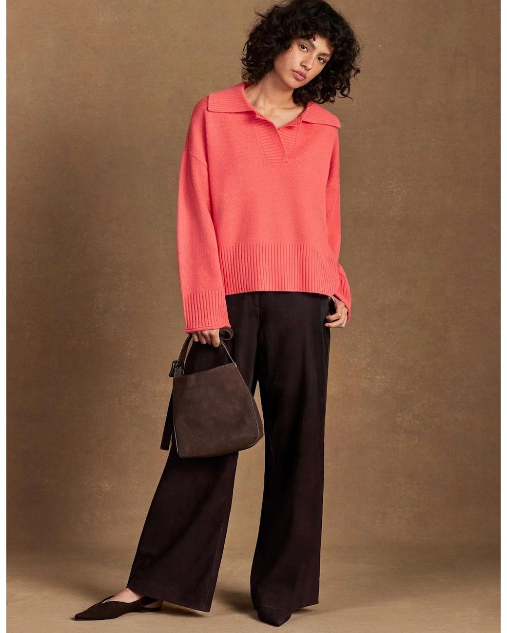 Ro&zo Red Coral Collar Jumper With Cashmere