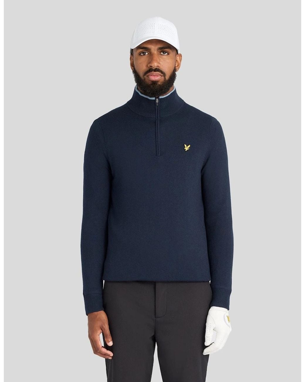 Lyle & Scott Blue Windbreaker 1/4 Zip Jumper for men