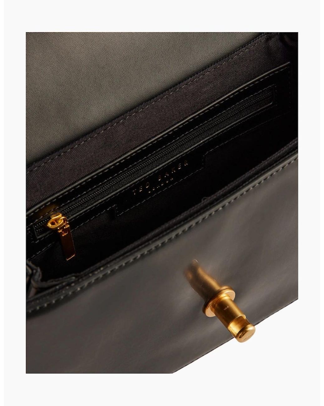 Ted Baker Black Kkayli Polished Leather Satchel Bag