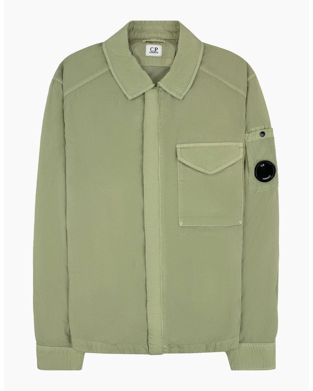 C P Company Green Chrome R Pocket Overshirt Moss 610 for men