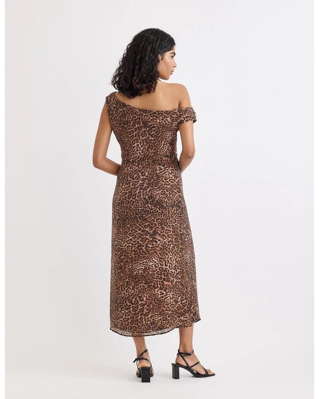Nobody's Child Brown Skylar One Shoulder Midi Slip Dress