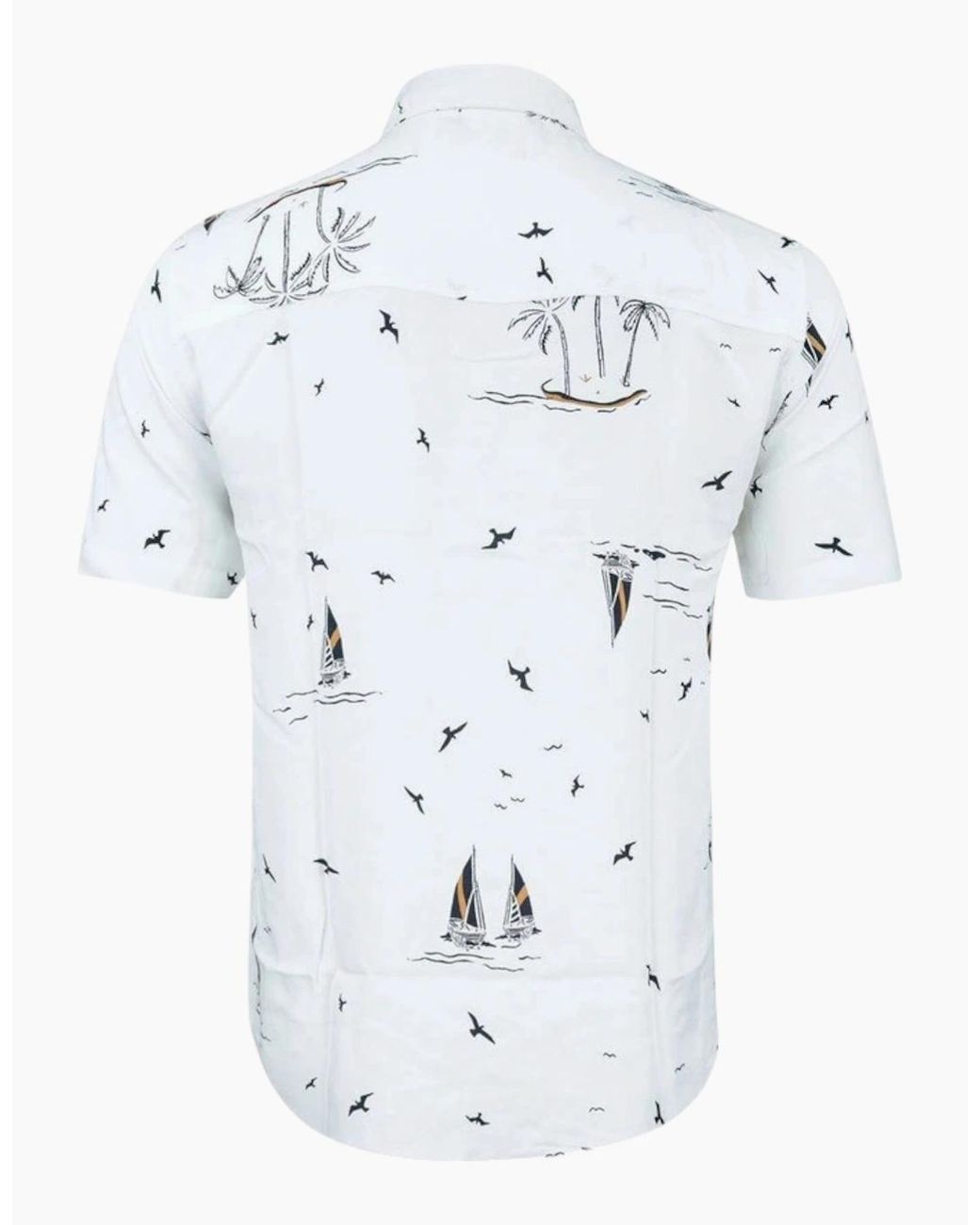 Springfield White Hawaiian Shirts Aloha Summer Casual Beach Holiday Viscose Floral New Top for men