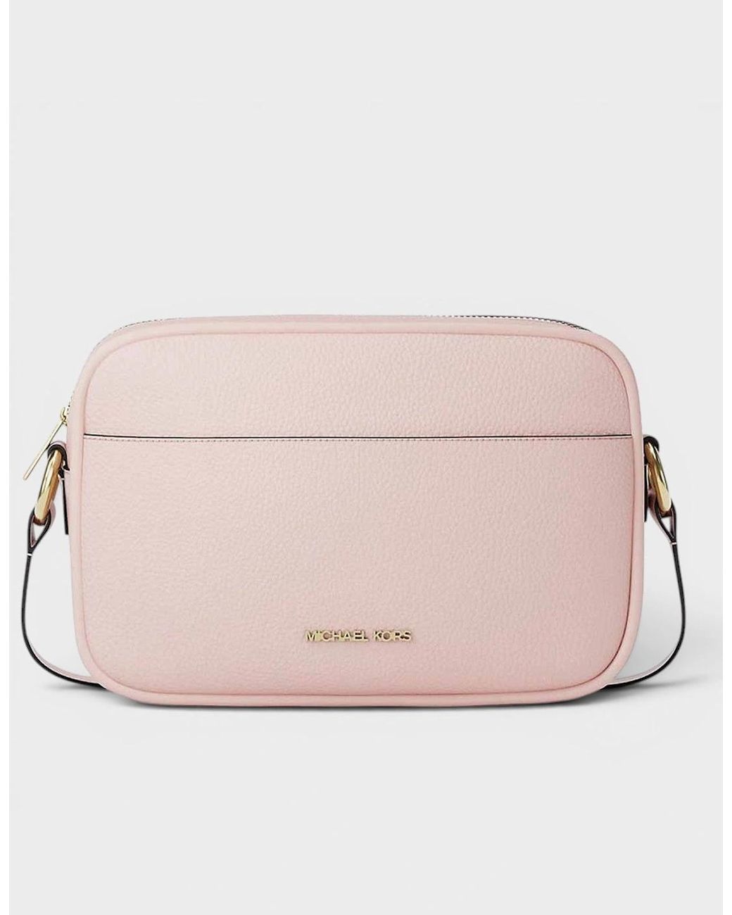 Michael Kors Pink Pebbled Leather Camera Crossbody Bag Rose